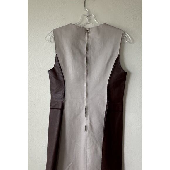 3.1 Phillip Lim Women’s Size 4 Two Tone Shift Leather Dress Sleeveless Modern - Picture 5 of 11